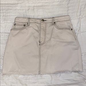 off white cream jean skirt